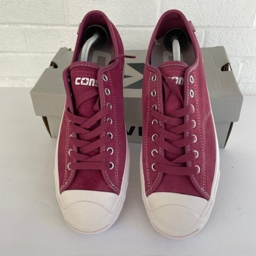 Converse CONS Jack Purcell Suede Low Top Sneakers Pink Men 7.5 Women 9 - Picture 2 of 10